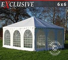 Party Tent 4x6 m White, incl. 8 sidewalls