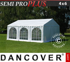Party Tent 6x6 m PVC, Grey/White