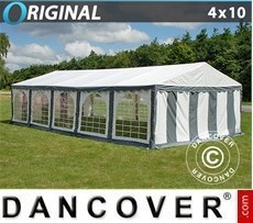 Party Tent 4x10 m PVC, Grey/White