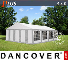 Party Tent 4x8 m PE, Grey/White