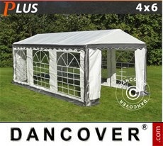 Party Tent 4x6 m PE, Grey/White