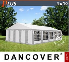 Party Tent 4x10 m PE, Grey/White
