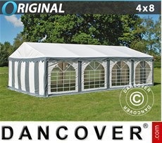 Party Tent 4x8 m PVC, Grey/White