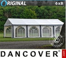 Party Tent 6x8 m PVC, Grey/White