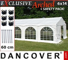 Party Tent 6x12 m PVC, Grey/White