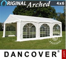 Party Tent 6x8 m PVC, Red/White