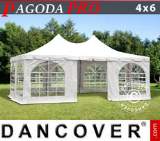 Party Tent 6x10 m PVC, Red/White